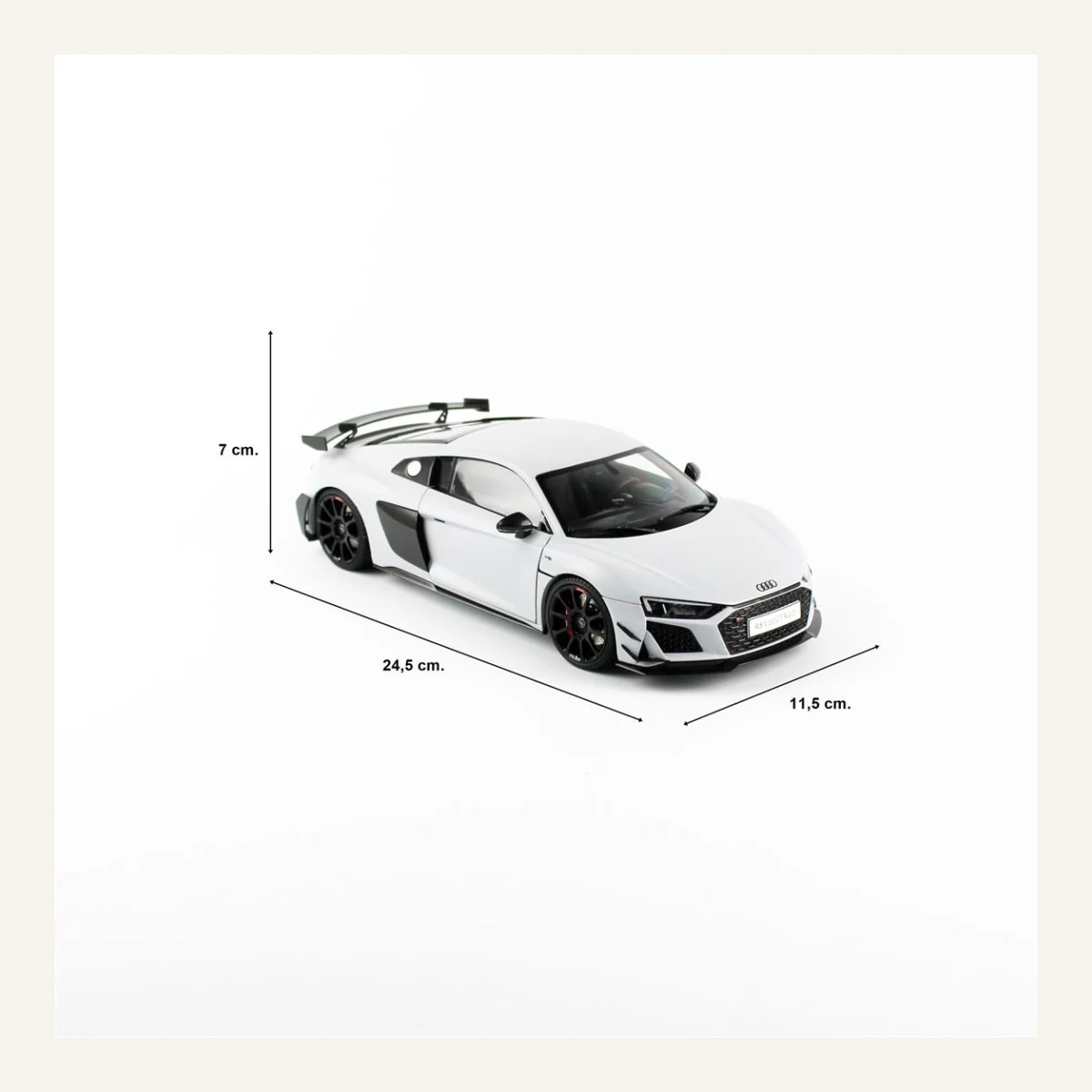 NZG VAKF0357 1/18 Ölçek, Audi R8 2021 Coupe Araba, Metalik Beyaz