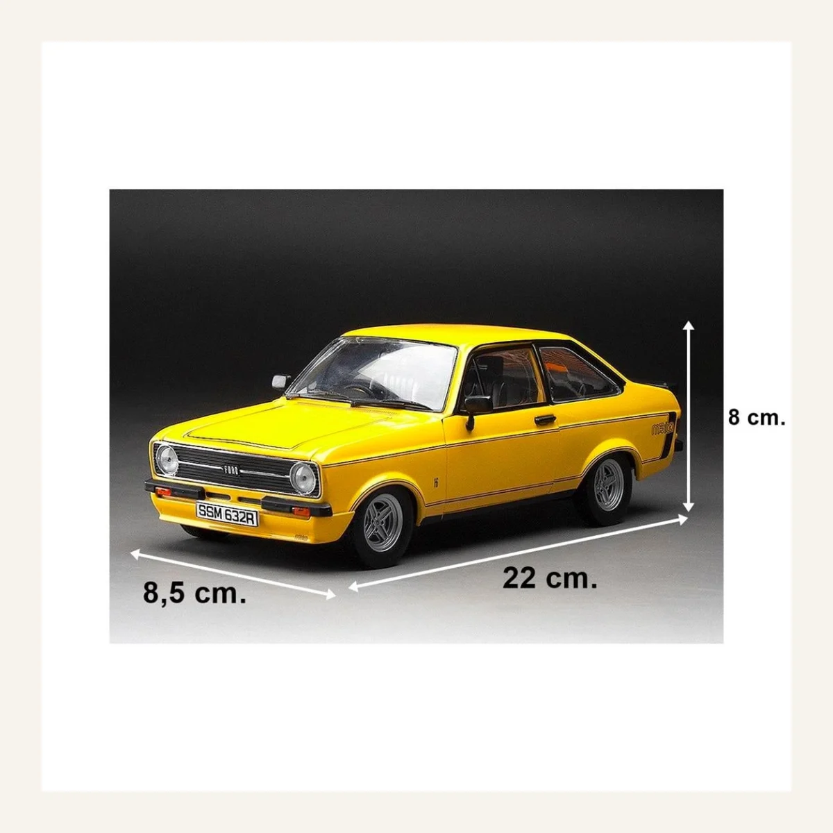 Sunstar 4632 1/18 Ölçek, 1976 Ford Escort MKII RS Mexico, Sarı